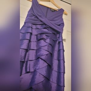 Purple Adrianna Papell Layered Ruffle Dress 4